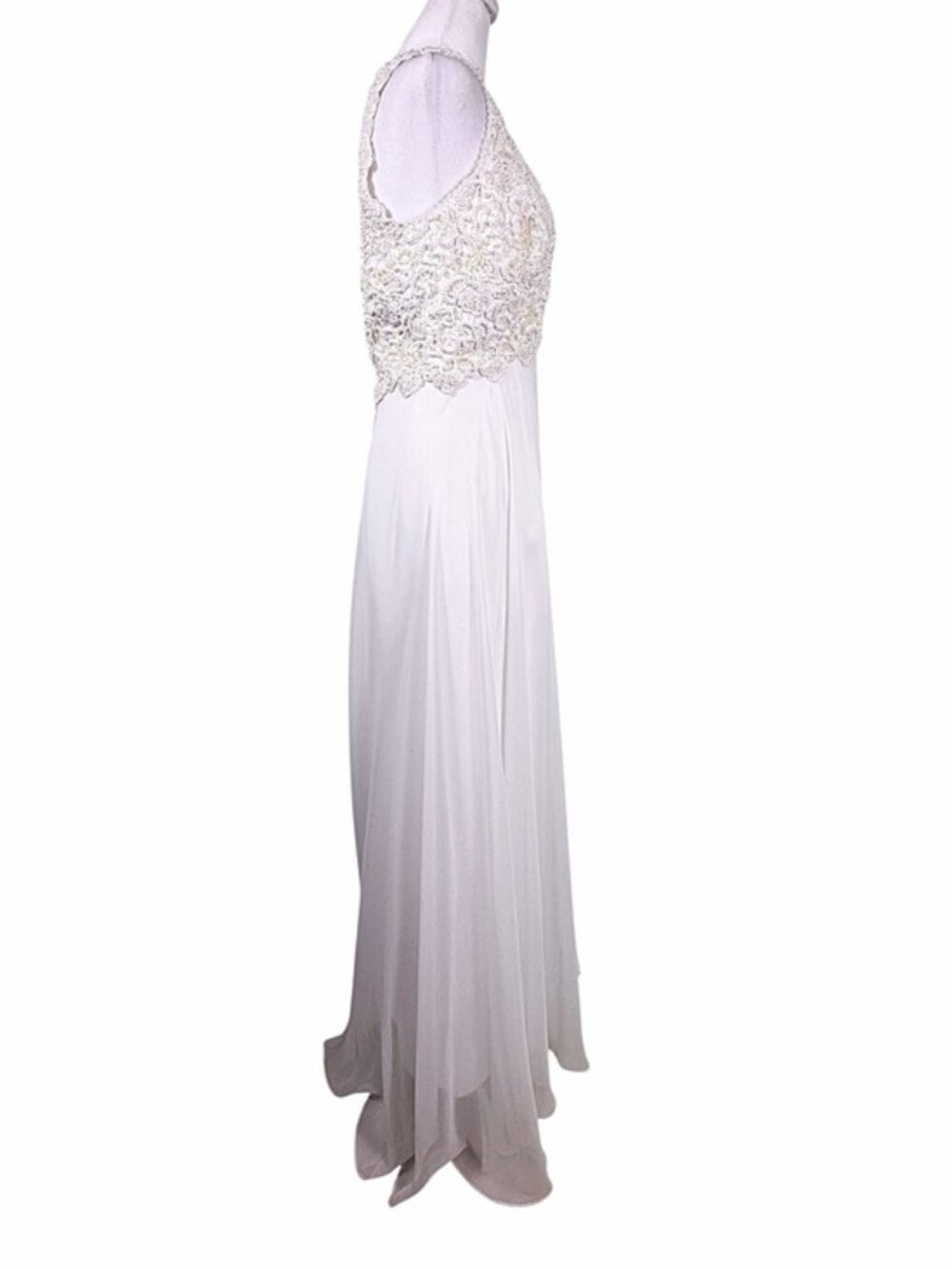 Forever Yours Ivory Beaded Lace Chiffon Wedding Gown Bridal Dress - Picture 9 of 11